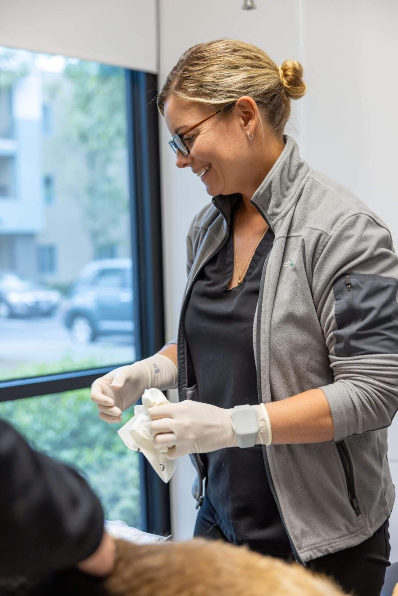 Dr. at the clinic